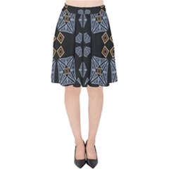 Abstract Pattern Geometric Backgrounds   Velvet High Waist Skirt by Eskimos