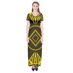 Abstract Pattern Geometric Backgrounds   Short Sleeve Maxi Dress by Eskimos