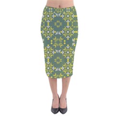 Abstract Pattern Geometric Backgrounds   Velvet Midi Pencil Skirt by Eskimos
