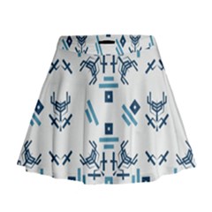 Abstract Pattern Geometric Backgrounds   Mini Flare Skirt by Eskimos