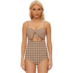 Olimedbege Knot Front One-piece Swimsuit by violetheavensky