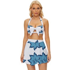 Abstract Pattern Geometric Backgrounds   Vintage Style Bikini Top And Skirt Set  by Eskimos