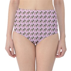 Fern Pattern 2 Pink Classic High-waist Bikini Bottoms by violetheavensky