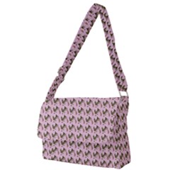 Fern Pattern 2 Pink Full Print Messenger Bag (l) by violetheavensky