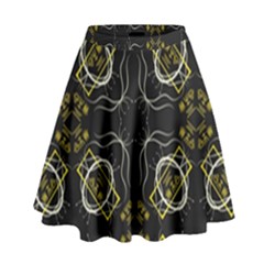 Abstract Pattern Geometric Backgrounds   High Waist Skirt by Eskimos