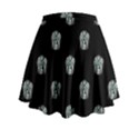 Tribal Mask Motif Drawing Pattern Mini Flare Skirt View2
