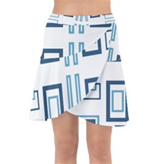 Abstract Pattern Geometric Backgrounds   Wrap Front Skirt by Eskimos
