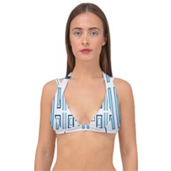 Abstract Pattern Geometric Backgrounds   Double Strap Halter Bikini Top by Eskimos