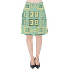 Abstract Pattern Geometric Backgrounds   Velvet High Waist Skirt by Eskimos