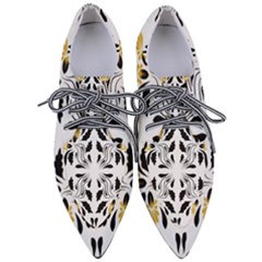 Folk Flowers Print Floral Pattern Ethnic Art Pointed Oxford Shoes by Eskimos