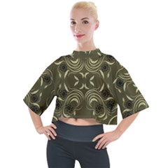 Folk Flowers Print Floral Pattern Ethnic Art Mock Neck Tee by Eskimos