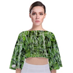 Green Desire Tie Back Butterfly Sleeve Chiffon Top by DimitriosArt