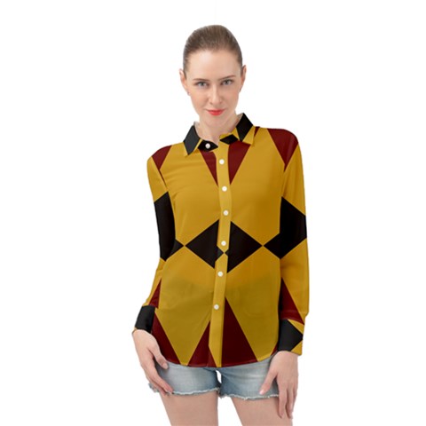 Abstract Pattern Geometric Backgrounds   Long Sleeve Chiffon Shirt by Eskimos