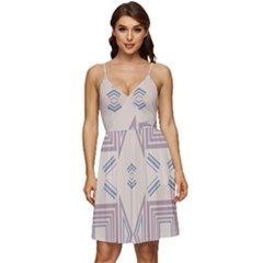 Abstract Pattern Geometric Backgrounds   V-neck Pocket Summer Dress  by Eskimos