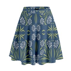 Folk Flowers Print Floral Pattern Ethnic Art High Waist Skirt by Eskimos