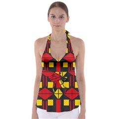 Abstract Pattern Geometric Backgrounds   Babydoll Tankini Top by Eskimos