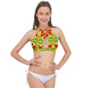 Abstract pattern geometric backgrounds   Cross Front Halter Bikini Top View1