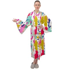 Acryl Paint Maxi Velour Kimono by CoshaArt