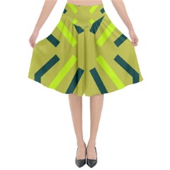 Abstract Pattern Geometric Backgrounds   Flared Midi Skirt by Eskimos