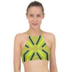 Abstract Pattern Geometric Backgrounds   Racer Front Bikini Top by Eskimos
