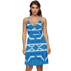 Abstract Pattern Geometric Backgrounds   V-neck Pocket Summer Dress  by Eskimos