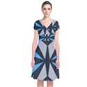 Abstract pattern geometric backgrounds   Short Sleeve Front Wrap Dress View1