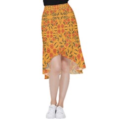 Floral Folk Damask Pattern  Frill Hi Low Chiffon Skirt by Eskimos