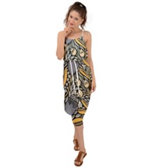 Floral Waist Tie Cover Up Chiffon Dress by Sparkle