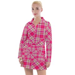 Pink Tartan-10 Women s Long Sleeve Casual Dress by tartantotartanspink