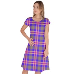 Tartan Purple Classic Short Sleeve Dress by tartantotartanspink