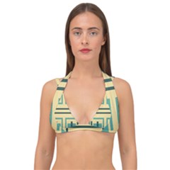 Abstract Pattern Geometric Backgrounds   Double Strap Halter Bikini Top by Eskimos