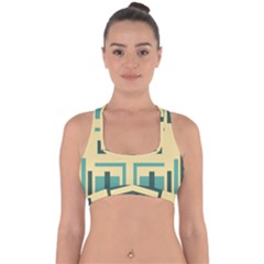 Abstract Pattern Geometric Backgrounds   Cross Back Hipster Bikini Top  by Eskimos