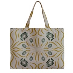 Floral Folk Damask Pattern Fantasy Flowers  Zipper Mini Tote Bag by Eskimos