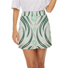 Folk Flowers Print Floral Pattern Ethnic Art Mini Front Wrap Skirt by Eskimos