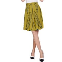 Folk Flowers Print Floral Pattern Ethnic Art A-line Skirt by Eskimos