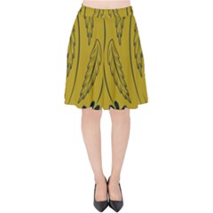 Folk Flowers Print Floral Pattern Ethnic Art Velvet High Waist Skirt by Eskimos