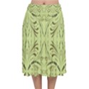 Floral folk damask pattern Fantasy flowers  Velvet Flared Midi Skirt View1