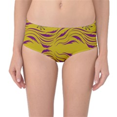  Folk Flowers Print Floral Pattern Ethnic Art Mid-waist Bikini Bottoms by Eskimos