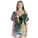 My Mucha Moment V-Neck Flutter Sleeve Top View1