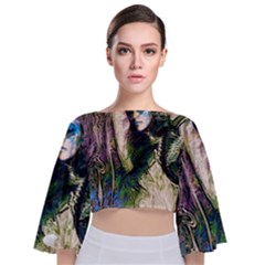 My Mucha Moment Tie Back Butterfly Sleeve Chiffon Top by MRNStudios