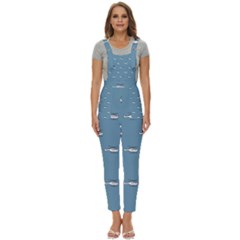 Cartoon Sketchy Helicopter Drawing Motif Pattern Women s Pinafore Overalls Jumpsuit by dflcprintsclothing