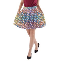 Colorful Flowers A-line Pocket Skirt by Sparkle
