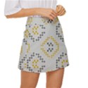Abstract pattern geometric backgrounds   Mini Front Wrap Skirt View3