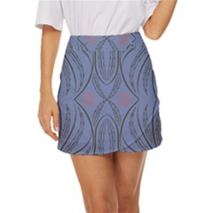 Folk Flowers Print Floral Pattern Ethnic Art Mini Front Wrap Skirt by Eskimos