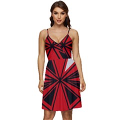 Abstract Pattern Geometric Backgrounds   V-neck Pocket Summer Dress  by Eskimos