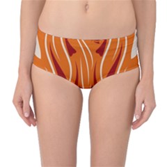 Folk Flowers Print Floral Pattern Ethnic Art Mid-waist Bikini Bottoms by Eskimos