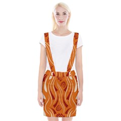 Folk Flowers Print Floral Pattern Ethnic Art Braces Suspender Skirt by Eskimos