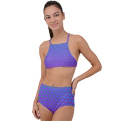 Hex Circle Points Vaporwave One High Waist Tankini Set by WetdryvacsLair