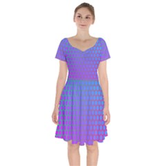 Hex Circle Points Vaporwave One Short Sleeve Bardot Dress by WetdryvacsLair