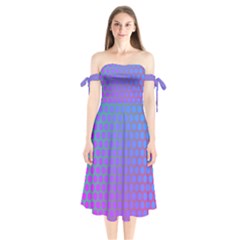 Hex Circle Points Vaporwave One Shoulder Tie Bardot Midi Dress by WetdryvacsLair